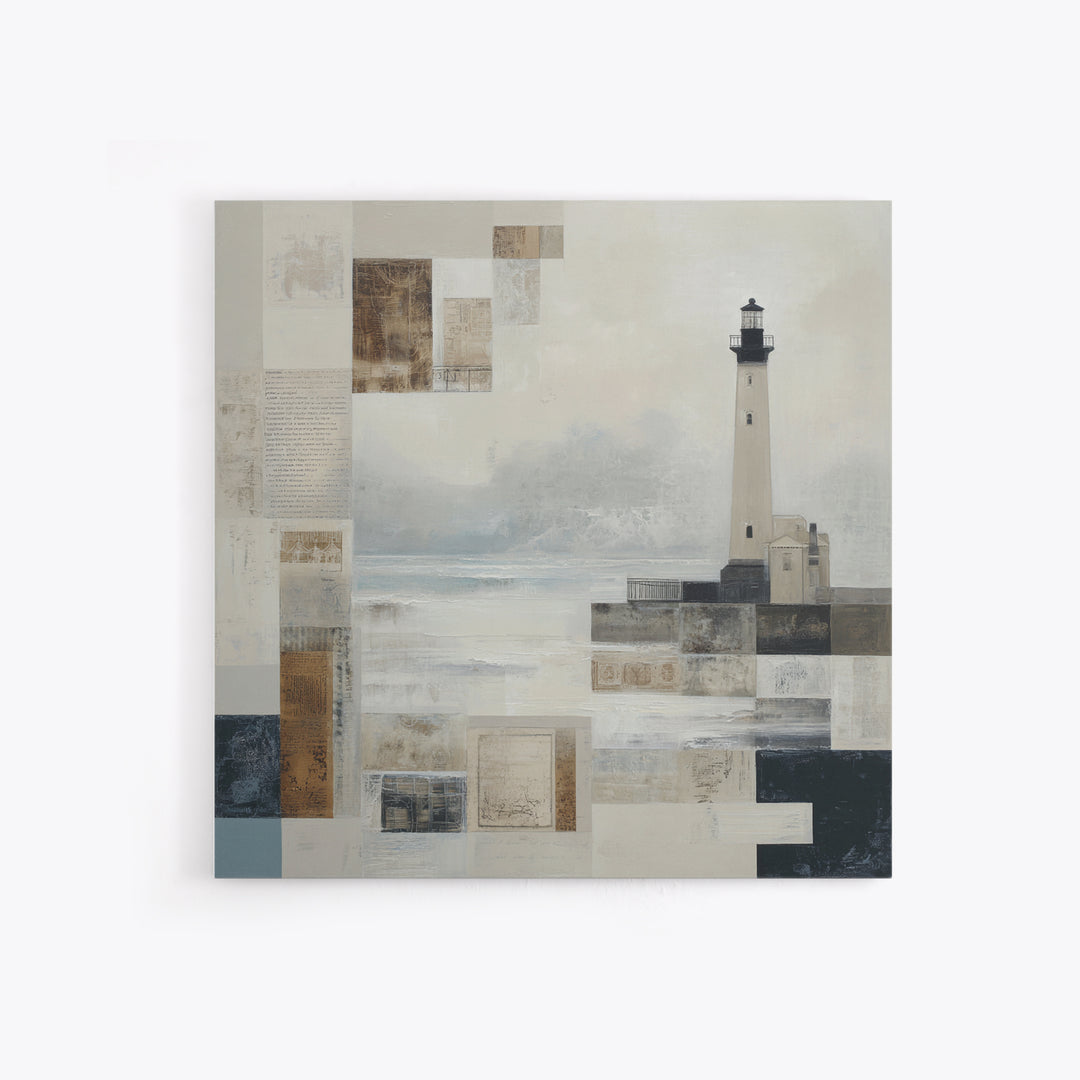 Stormy Landscape with Lighthouse as Guidance Metaphor Canvas Print, Law Office Art, Bookish Wall Art, Office Decor, Counsel, LOA-1x1-35