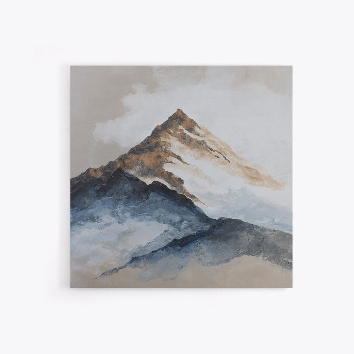 Ink Wash Mountain Symbolizing Stability Framed Canvas Print, Law Office Art, Poster Print, Office Decor, Watercolor Art, LOA-1x1-44