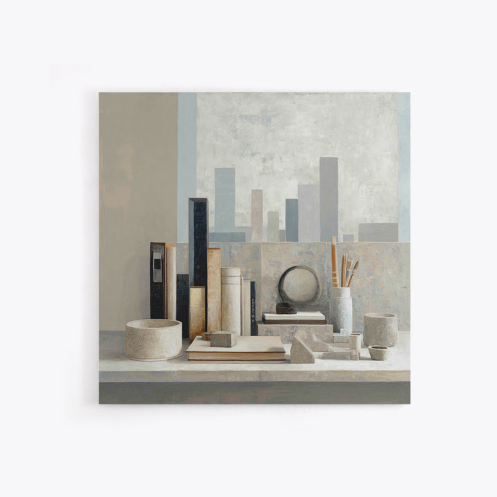 Dark Academia Desk Still Life Without Readable Canvas Print, Law Office Art, Washington Dc Art, Office Decor, Counsel, LOA-1x1-57