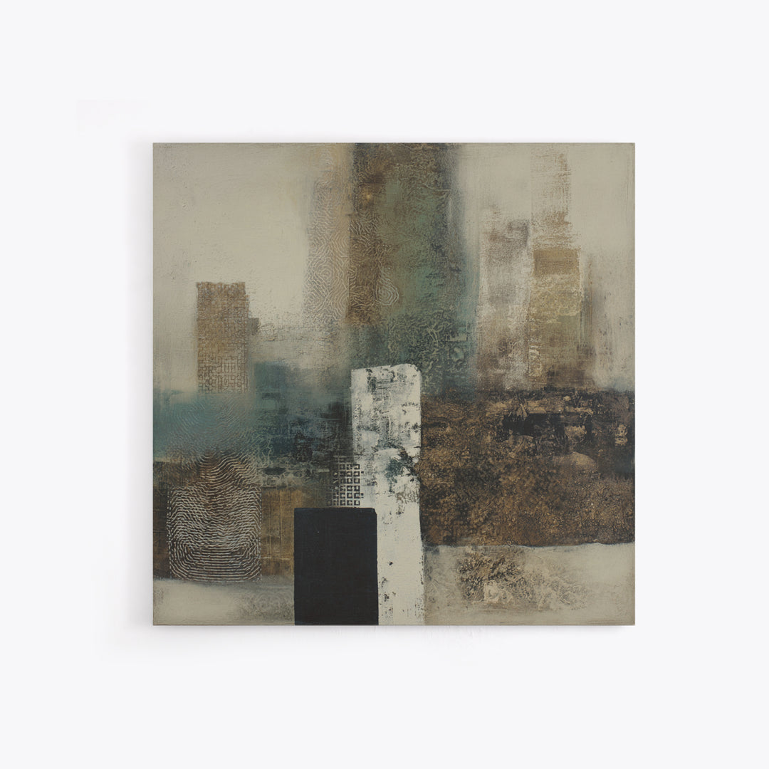 Deep Green and Walnut Toned Abstract Canvas Print, Law Office Art, Teen Girl Room Decor, Office Decor, Abstract Art, Counsel, LOA-1x1-69