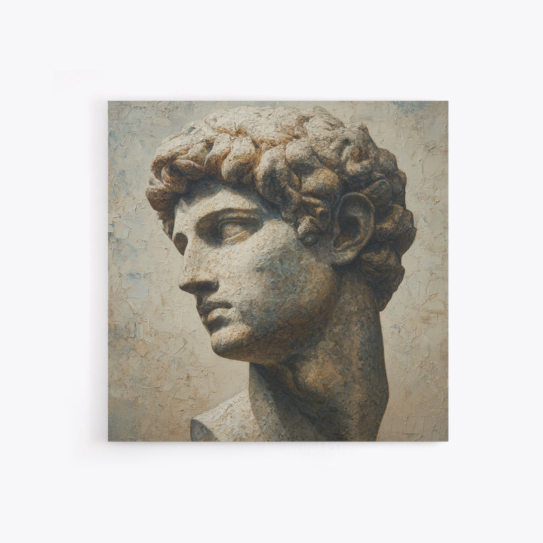 Classical Statue Bust Framed Canvas Print, Law Office Art, Home Office Decor, Office Decor, Abstract Art, Counsel, Boho Decor, LOA-1x1-72