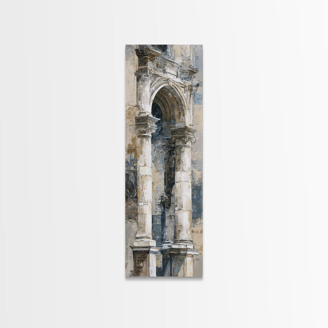 Architectural Arch and Column Abstraction Canvas Print, Law Office Art, Therapy Office Decor, Office Decor, Abstract Art, LOA-1x3-2