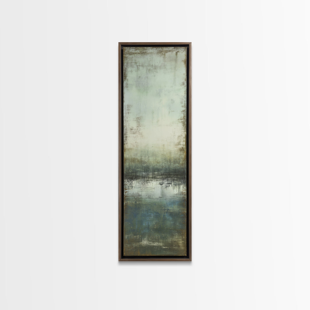 Deep Green and Walnut Toned Abstract Canvas Print, Law Office Art, Digital Prints, Office Decor, Counsel, Gifts for Lawyers, LOA-1x3-33