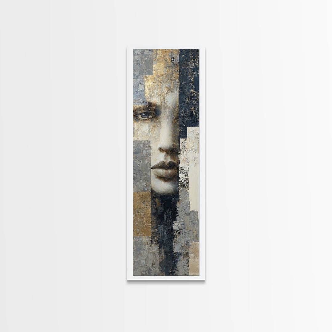 Abstract Navy and Gold Composition for Authority Canvas Print, Law Office Art, Room Decor, Office Decor, Fine Art, Counsel, LOA-1x3-40