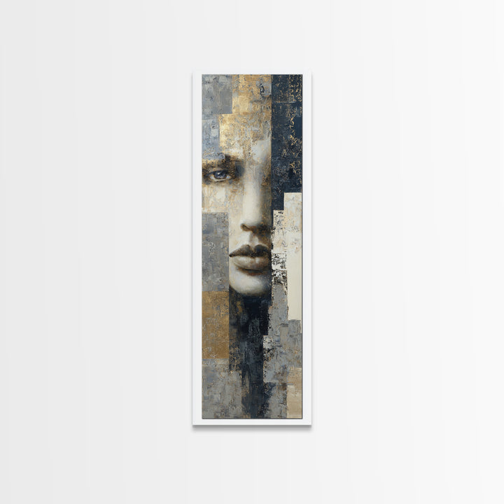 Abstract Navy and Gold Composition for Authority Canvas Print, Law Office Art, Room Decor, Office Decor, Fine Art, Counsel, LOA-1x3-40