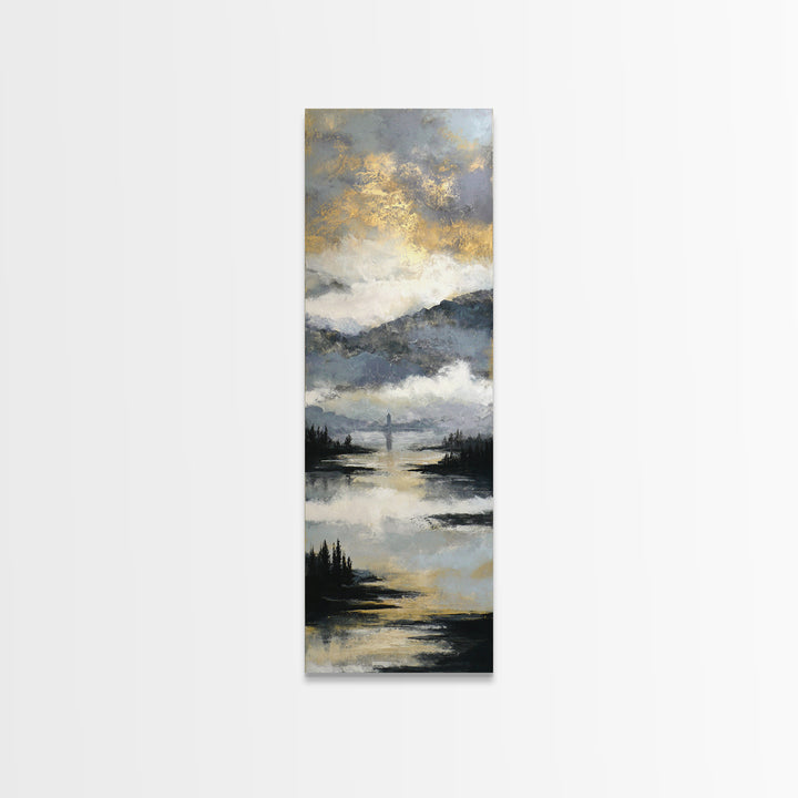 Stormy Landscape with Lighthouse as Guidance Metaphor Canvas Print, Law Office Art, Minimalist Decor, Office Decor, Counsel, LOA-1x3-47