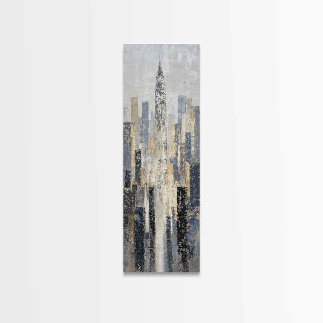 Quiet City Skyline Canvas Print, Law Office Art, Boho Decor, Office Decor, Abstract Art, Counsel, Digital Prints, Printable, LOA-1x3-48