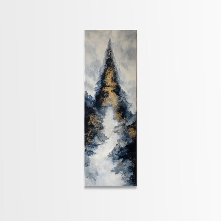 Ink Wash Mountain Symbolizing Stability Canvas Print, Law Office Art, Contemporary Art, Office Decor, Fine Art, Counsel, LOA-1x3-56