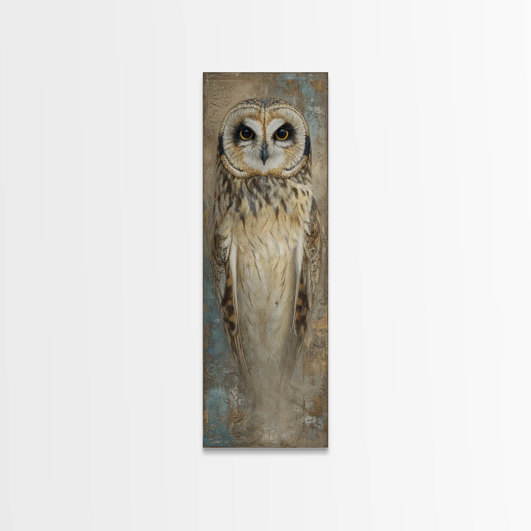 Owl Portrait Representing Wisdom Canvas Print, Law Office Art, Gallery Decor, Office Decor, Fine Art, Counsel, Contemporary Art, LOA-1x3-77