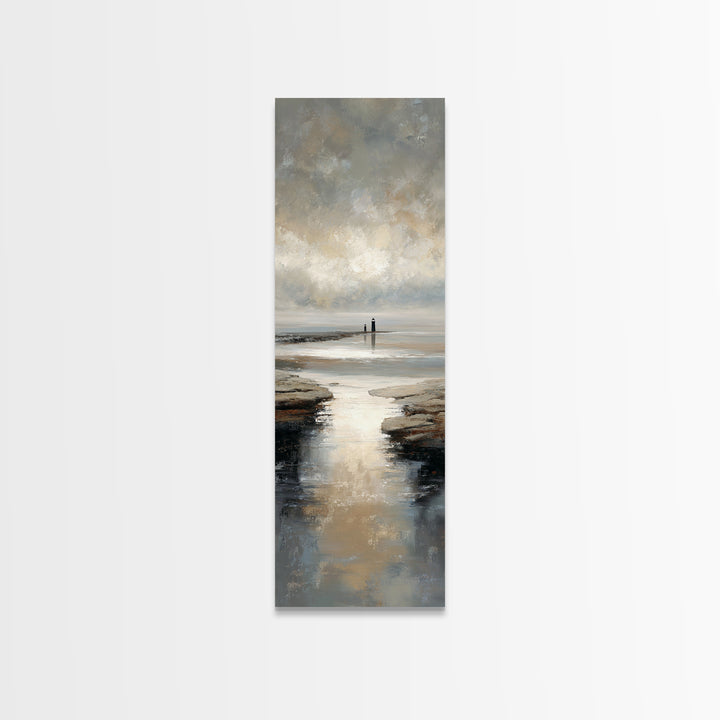 Stormy Landscape with Lighthouse as Guidance Metaphor Canvas Print, Law Office Art, Bookish Wall Art, Office Decor, Counsel, LOA-1x3-95