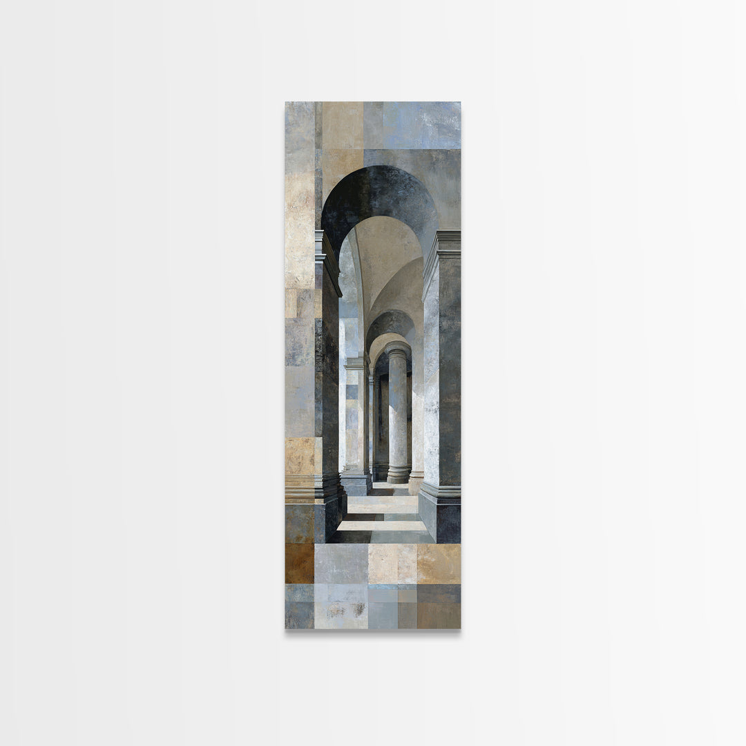 Architectural Arch and Column Abstraction Canvas Print, Law Office Art, Law School Gifts, Office Decor, Abstract Art, Counsel, LOA-1x3-98