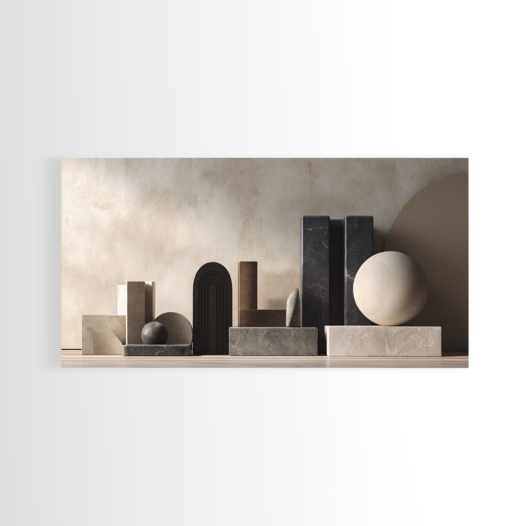 Balanced Geometric Forms Symbolizing Fairness Framed Canvas Print, Law Office Art, Art Print, Office Decor, Fine Art, Counsel, LOA-2x1-1