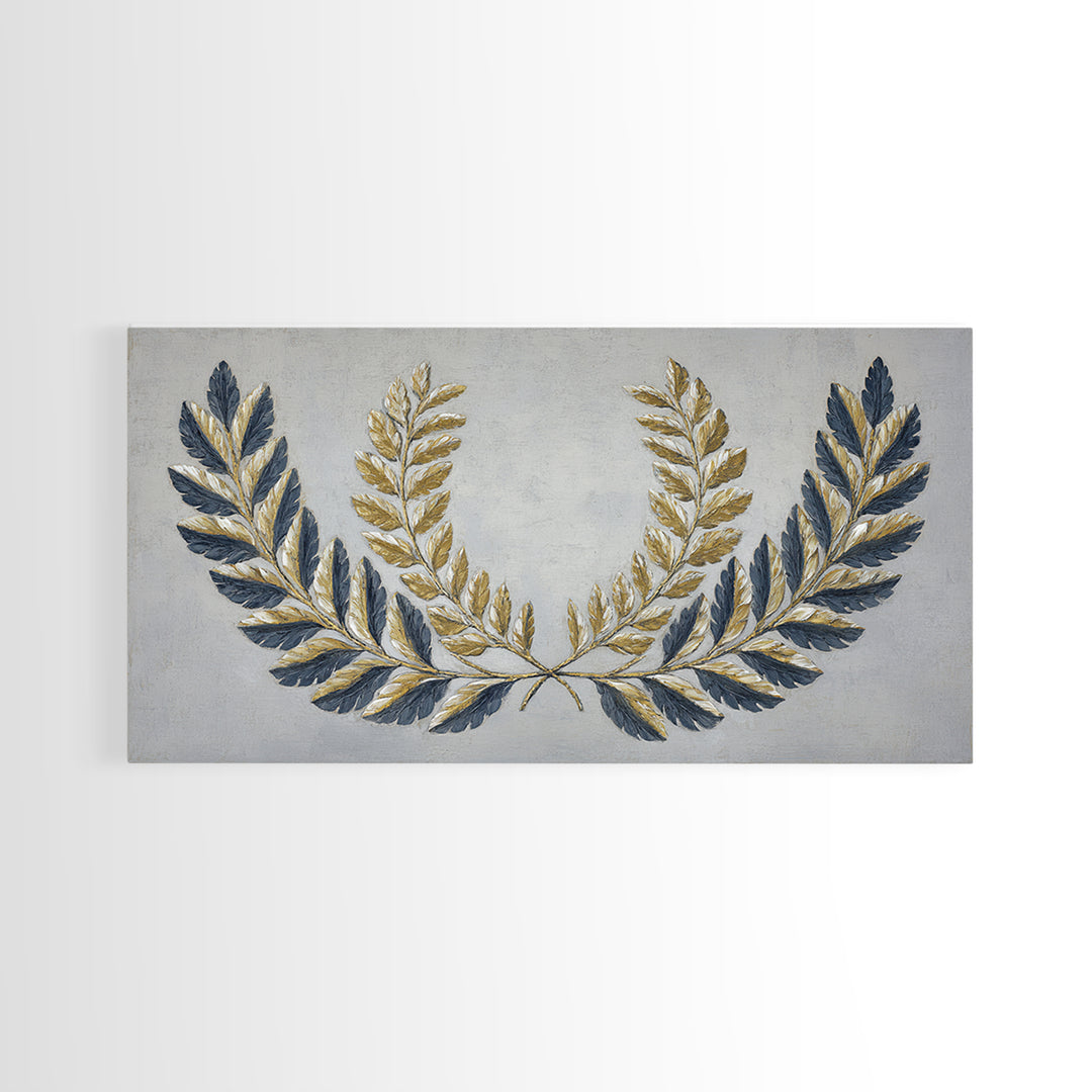 Roman Laurel Wreath Framed Canvas Print, Law Office Art, Lawyer, Office Decor, Fine Art, Counsel, Neutral Decor, Modern Decor, LOA-2x1-100