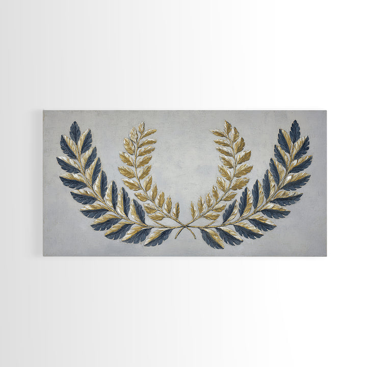 Roman Laurel Wreath Framed Canvas Print, Law Office Art, Lawyer, Office Decor, Fine Art, Counsel, Neutral Decor, Modern Decor, LOA-2x1-100