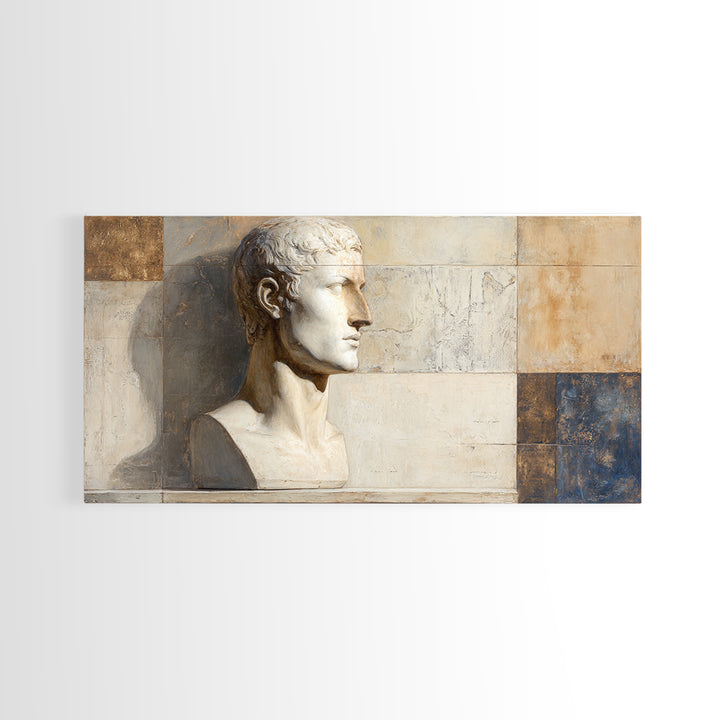 Classical Statue Bust Framed Canvas Print, Law Office Art, Fine Art Print, Office Decor, Fine Art, Counsel, Painting, LOA-2x1-20