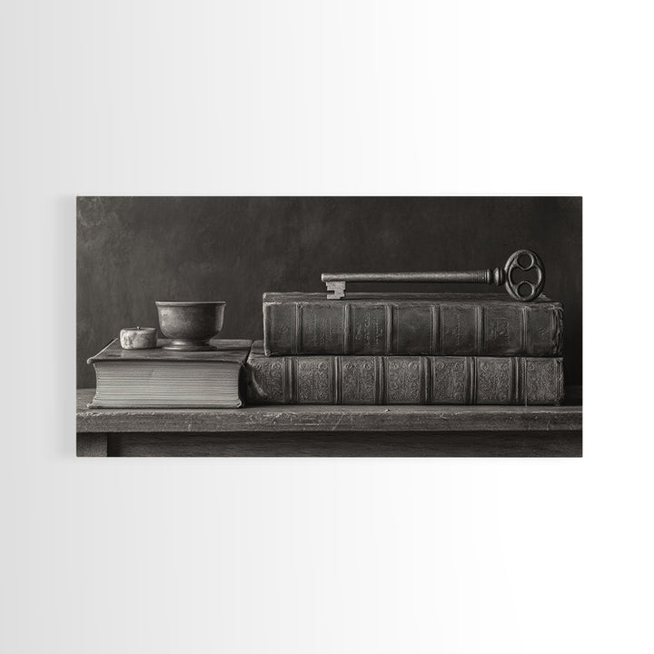 Classical Scales of Justice Framed Canvas Print, Law Office Art, Contemporary Art, Office Decor, Counsel, Metal Wall Decor, LOA-2x1-45