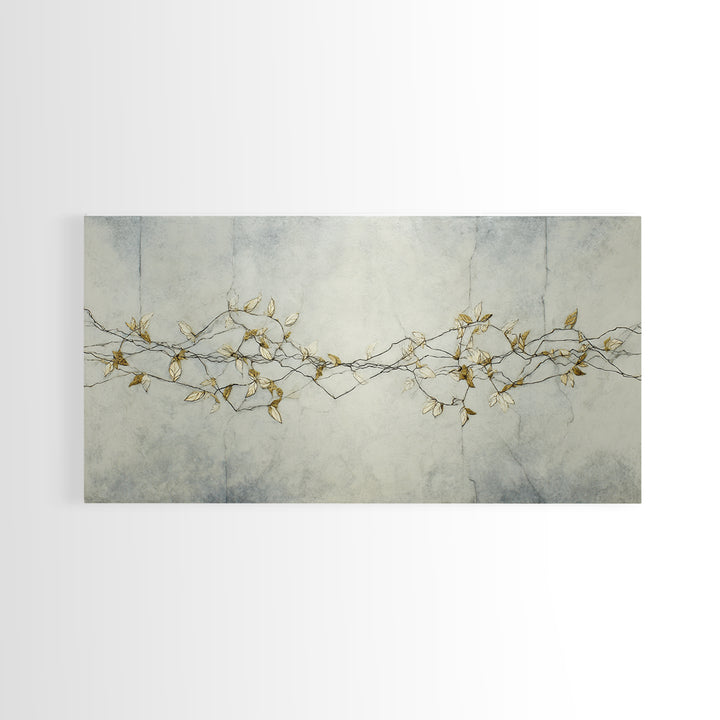 Minimal Line Drawing of Scales and Laurel Canvas Print, Law Office Art, Art Print, Office Decor, Abstract Art, Counsel, LOA-2x1-78
