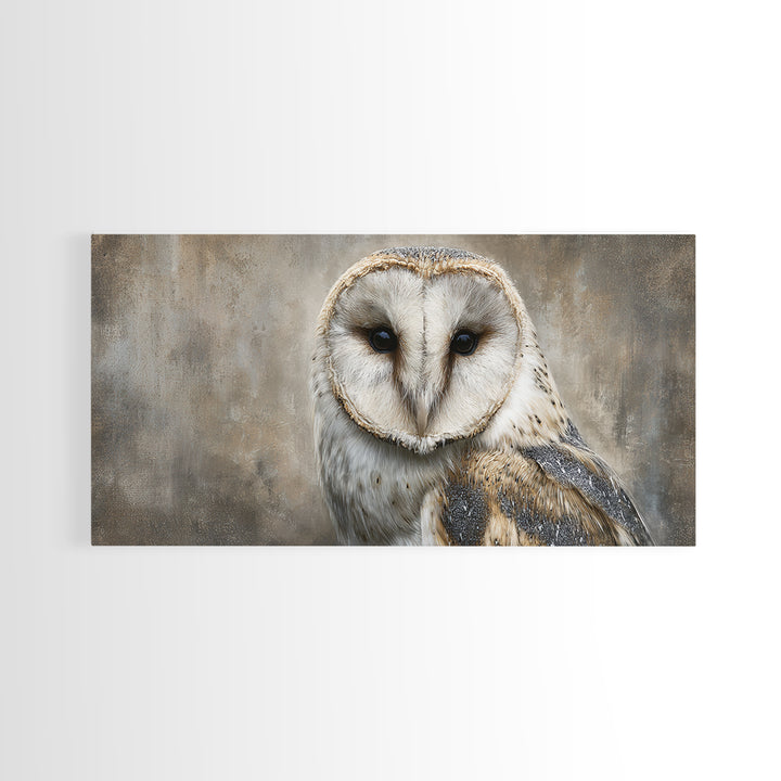 Owl Portrait Representing Wisdom Framed Canvas Print, Law Office Art, Decor, Office Decor, Fine Art, Counsel, Bookish Wall Art, LOA-2x1-85