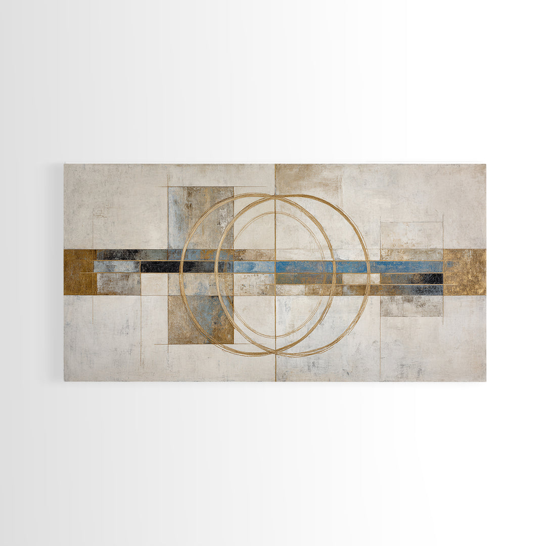 Gold Thread Knot Symbolizing Resolution Framed Canvas Print, Law Office Art, Textured Painting, Office Decor, Fine Art, Counsel, LOA-2x1-86