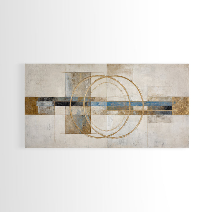 Gold Thread Knot Symbolizing Resolution Framed Canvas Print, Law Office Art, Textured Painting, Office Decor, Fine Art, Counsel, LOA-2x1-86