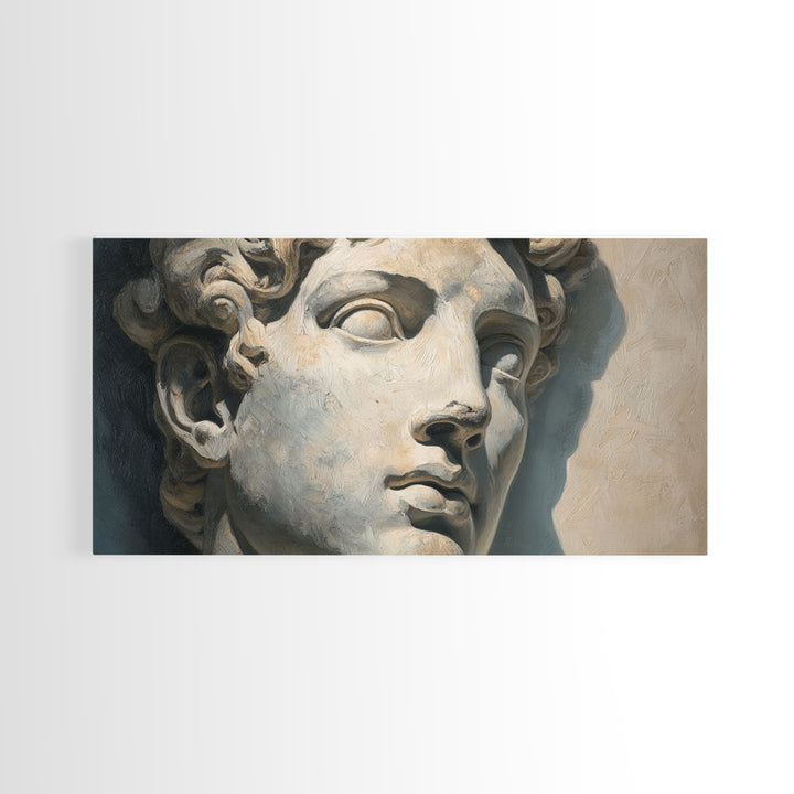 Classical Statue Bust Framed Canvas Print, Law Office Art, Office Wall Decor, Office Decor, Oil Painting, Counsel, Law School, LOA-2x1-92