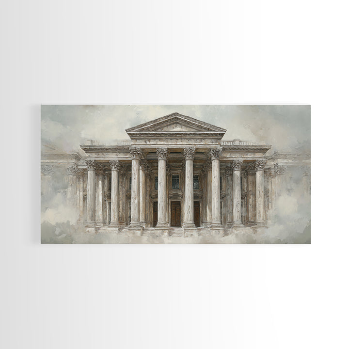 Marble Courthouse Column Study Without Building Scene Canvas Print, Law Office Art, Teen Girl Room Decor, Office Decor, Counsel, LOA-2x1-95