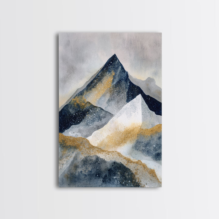 Ink Wash Mountain Symbolizing Stability Framed Canvas Print, Law Office Art, Washington Dc Art, Office Decor, Fine Art, Counsel, LOA-2x3-100