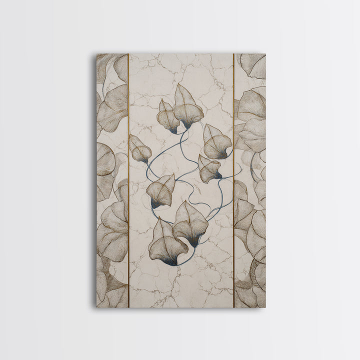 Minimal Line Drawing of Scales and Laurel Framed Canvas Print, Law Office Art, Fine Art Print, Office Decor, Abstract Art, LOA-2x3-18