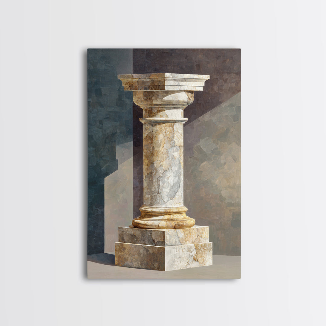 Marble Courthouse Column Study Without Building Scene Canvas Print, Law Office Art, Office Decor, Watercolor Art, Counsel, LOA-2x3-35