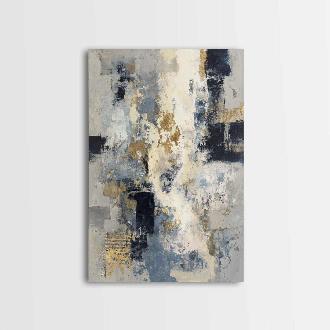 Abstract Navy and Gold Composition for Authority Canvas Print, Law Office Art, Office Wall Decor, Office Decor, Counsel, LOA-2x3-36