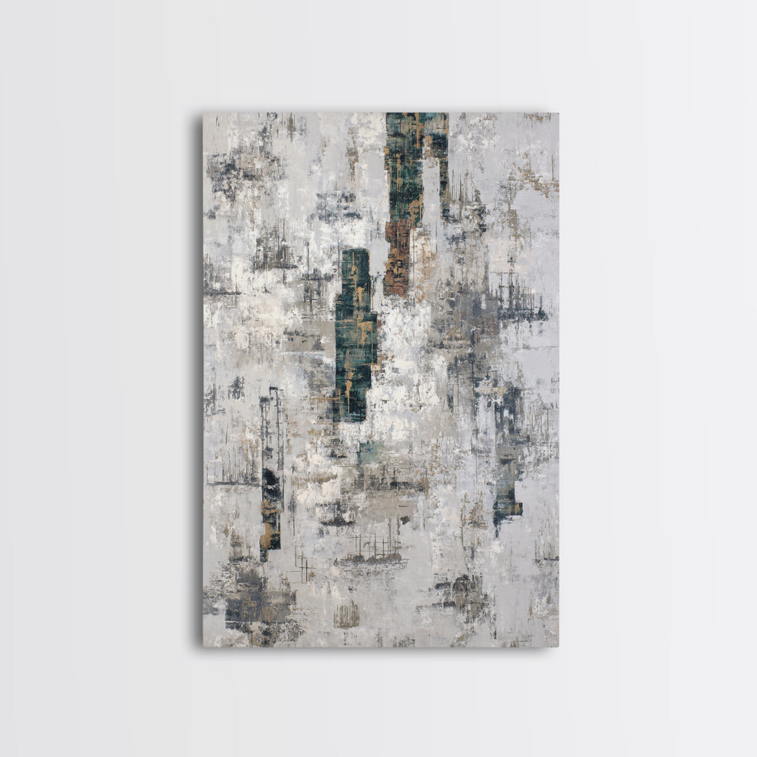 Deep Green and Walnut Toned Abstract Canvas Print, Law Office Art, Luxury Decor, Office Decor, Abstract Art, Counsel, LOA-2x3-5
