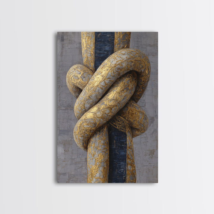Gold Thread Knot Symbolizing Resolution Canvas Print, Law Office Art, Boho Decor, Office Decor, Counsel, Digital Prints, LOA-2x3-50