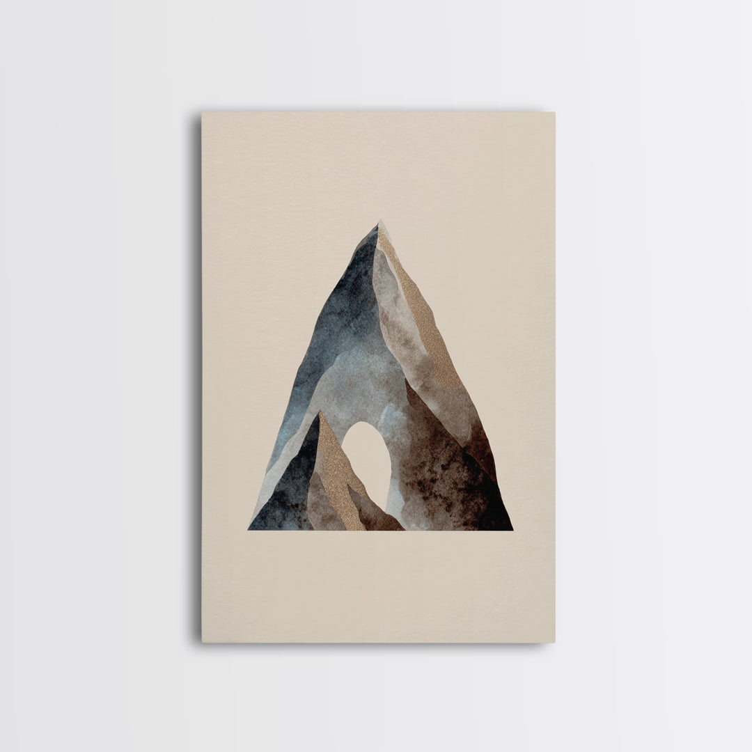 Ink Wash Mountain Symbolizing Stability Framed Canvas Print, Law Office Art, Lawyer Office Decor, Office Decor, Counsel, LOA-2x3-52