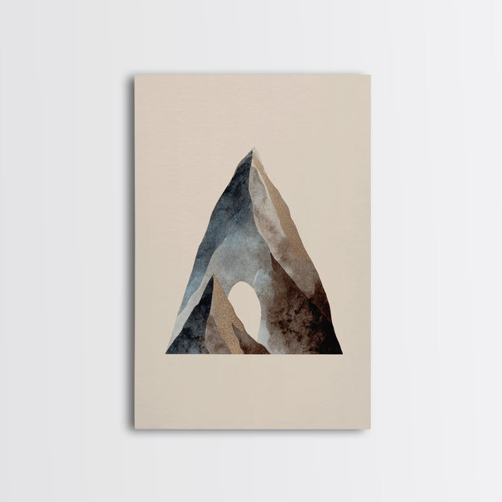 Ink Wash Mountain Symbolizing Stability Framed Canvas Print, Law Office Art, Lawyer Office Decor, Office Decor, Counsel, LOA-2x3-52