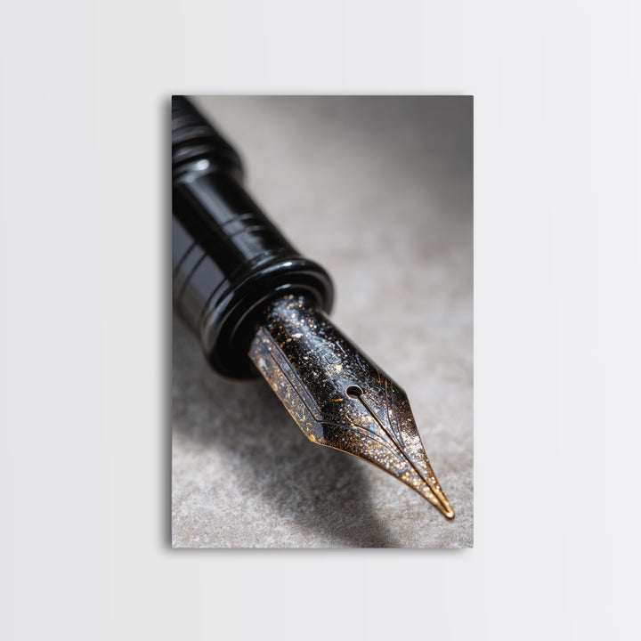 Fountain Pen Nib Closeup Canvas Print, Law Office Art, Office Wall Decor, Office Decor, Fine Art, Counsel, Law School, LOA-2x3-7