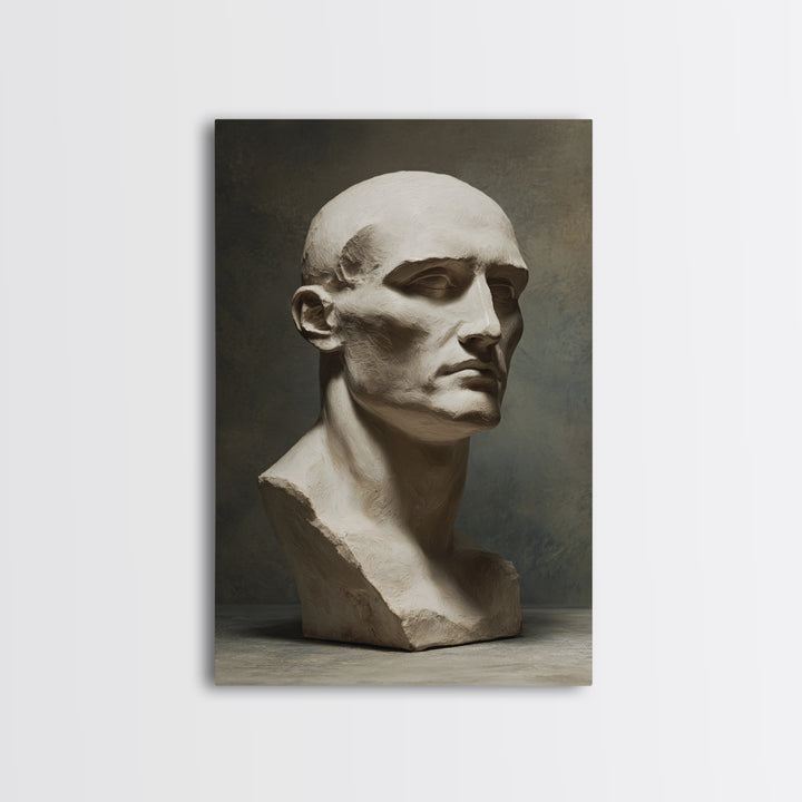 Classical Statue Bust Framed Canvas Print, Law Office Art, Fine Art Print, Office Decor, Watercolor Art, Counsel, Painting, LOA-2x3-80