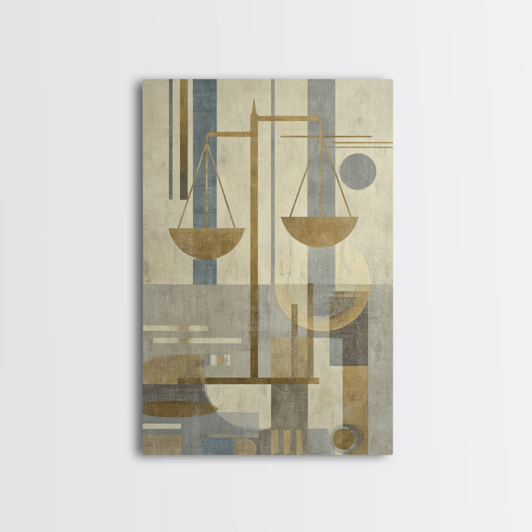 Classical Scales of Justice Canvas Print, Law Office Art, Office Decor, Oil Painting, Counsel, Therapy Office Decor, LOA-2x3-81