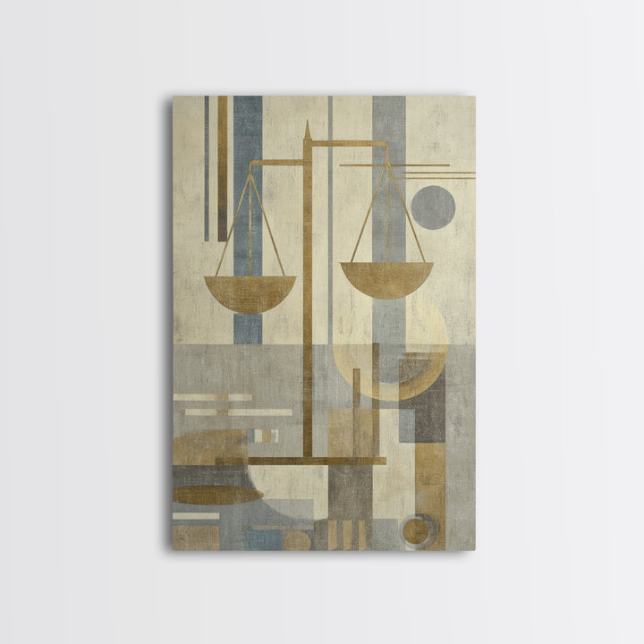 Classical Scales of Justice Canvas Print, Law Office Art, Office Decor, Oil Painting, Counsel, Therapy Office Decor, LOA-2x3-81