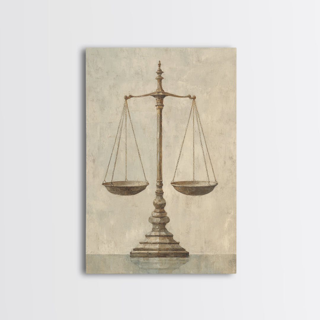 Classical Scales of Justice Canvas Print, Law Office Art, Art Print, Office Decor, Counsel, Printable Art, Office Wall Art, LOA-2x3-9