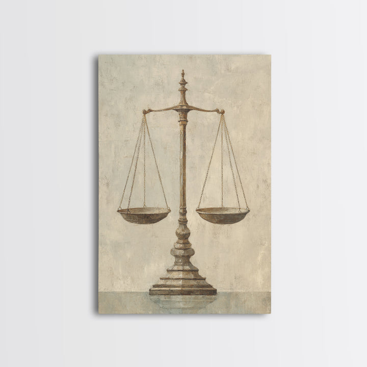 Classical Scales of Justice Canvas Print, Law Office Art, Art Print, Office Decor, Counsel, Printable Art, Office Wall Art, LOA-2x3-9
