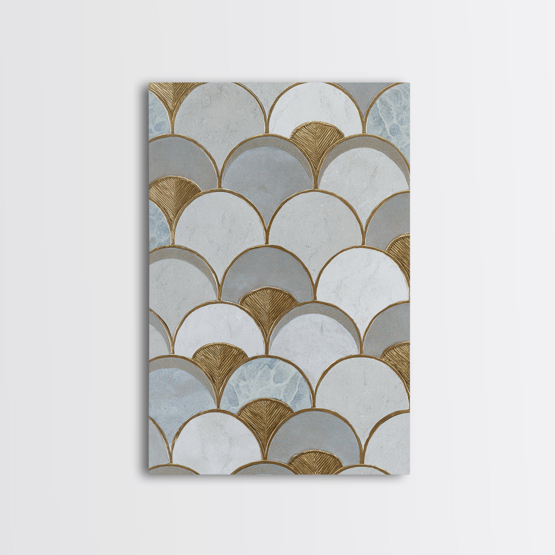 Minimal Line Drawing of Scales and Laurel Framed Canvas Print, Law Office Art, Wall Decor, Office Decor, Fine Art, Counsel, LOA-2x3-90