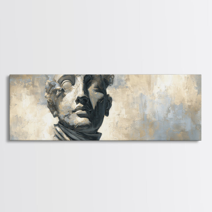 Classical Statue Bust Canvas Print, Law Office Art, Therapy Office Decor, Office Decor, Fine Art, Counsel, Home Decor, LOA-3x1-16