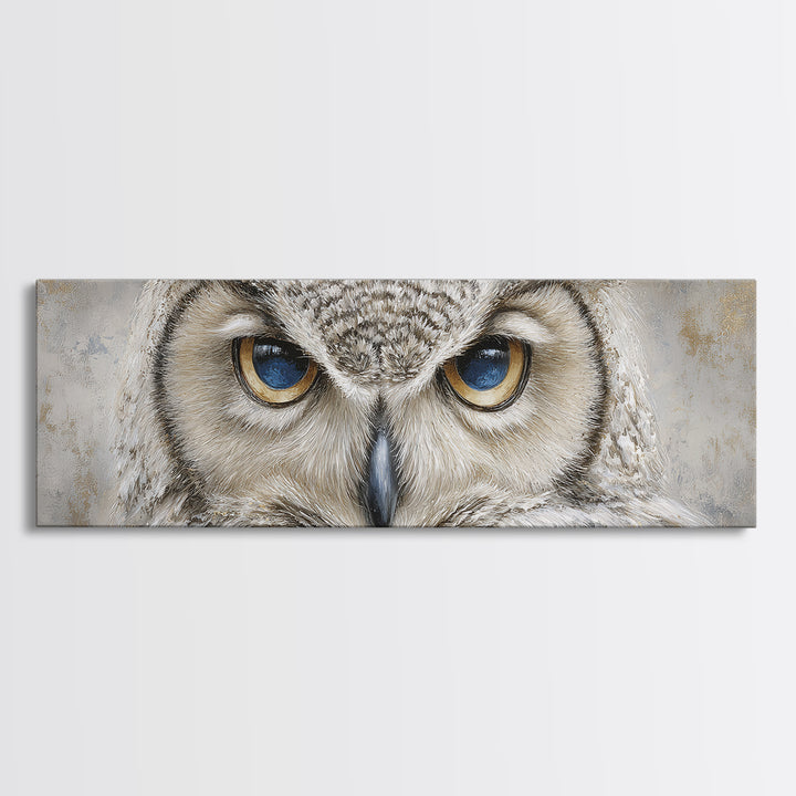 Owl Portrait Representing Wisdom Canvas Print, Law Office Art, Office Wall Art, Office Decor, Fine Art, Counsel, Butterfly Art, LOA-3x1-33
