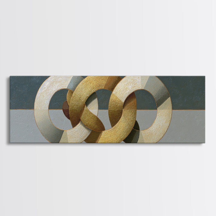 Gold Thread Knot Symbolizing Resolution Canvas Print, Law Office Art, Painting, Office Decor, Abstract Art, Counsel, Floral Art, LOA-3x1-34