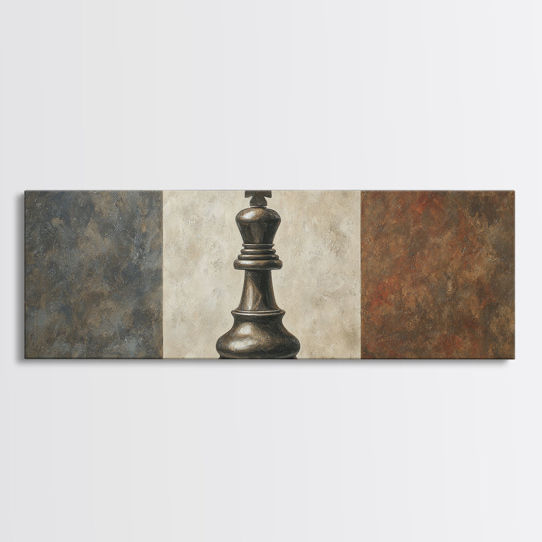 Single Chess King Canvas Print, Law Office Art, Decor, Office Decor, Fine Art, Counsel, Bookish Wall Art, Gifts for Lawyers, LOA-3x1-38
