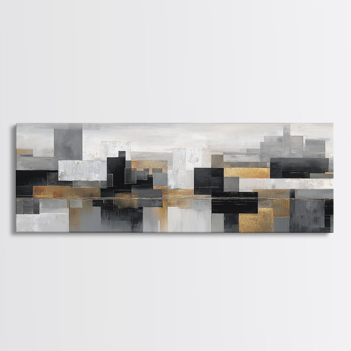 Quiet City Skyline Canvas Print, Law Office Art, Law, Office Decor, Abstract Art, Counsel, Modern Decor, Fine Art Print, LOA-3x1-4