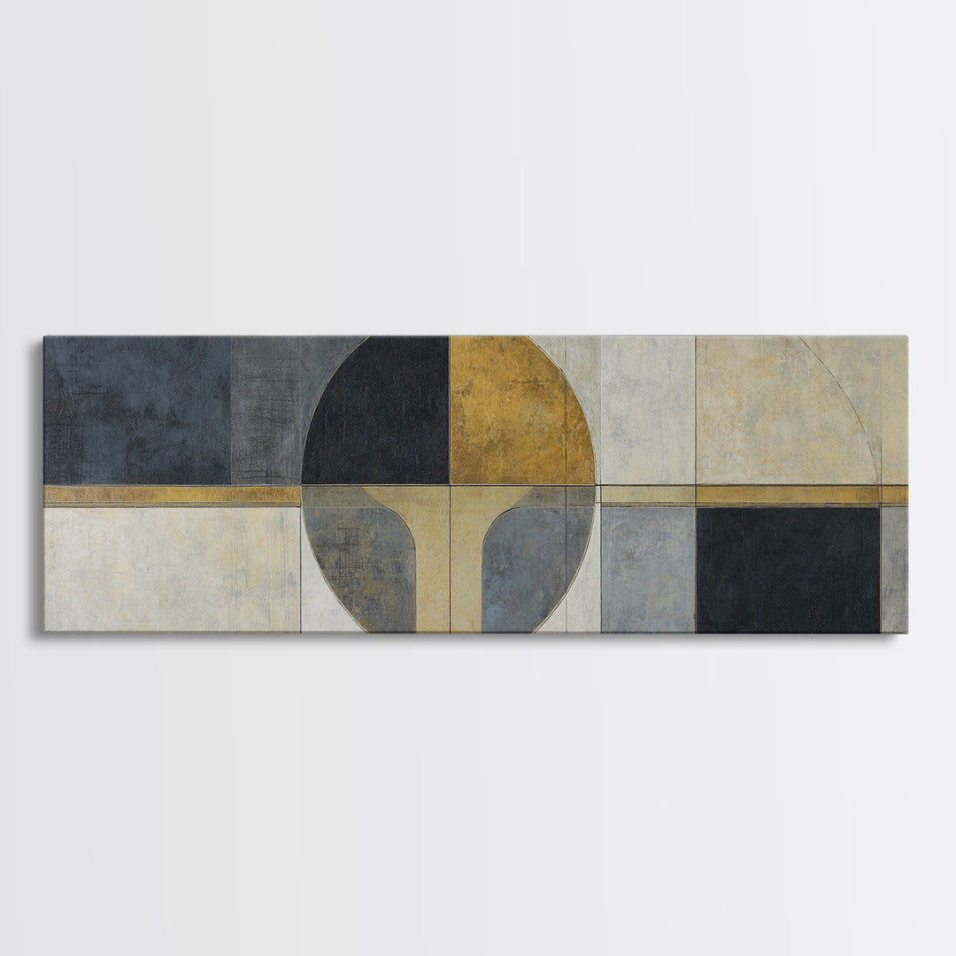 Architectural Arch and Column Abstraction Canvas Print, Law Office Art, Textured Painting, Office Decor, Fine Art, Counsel, LOA-3x1-78