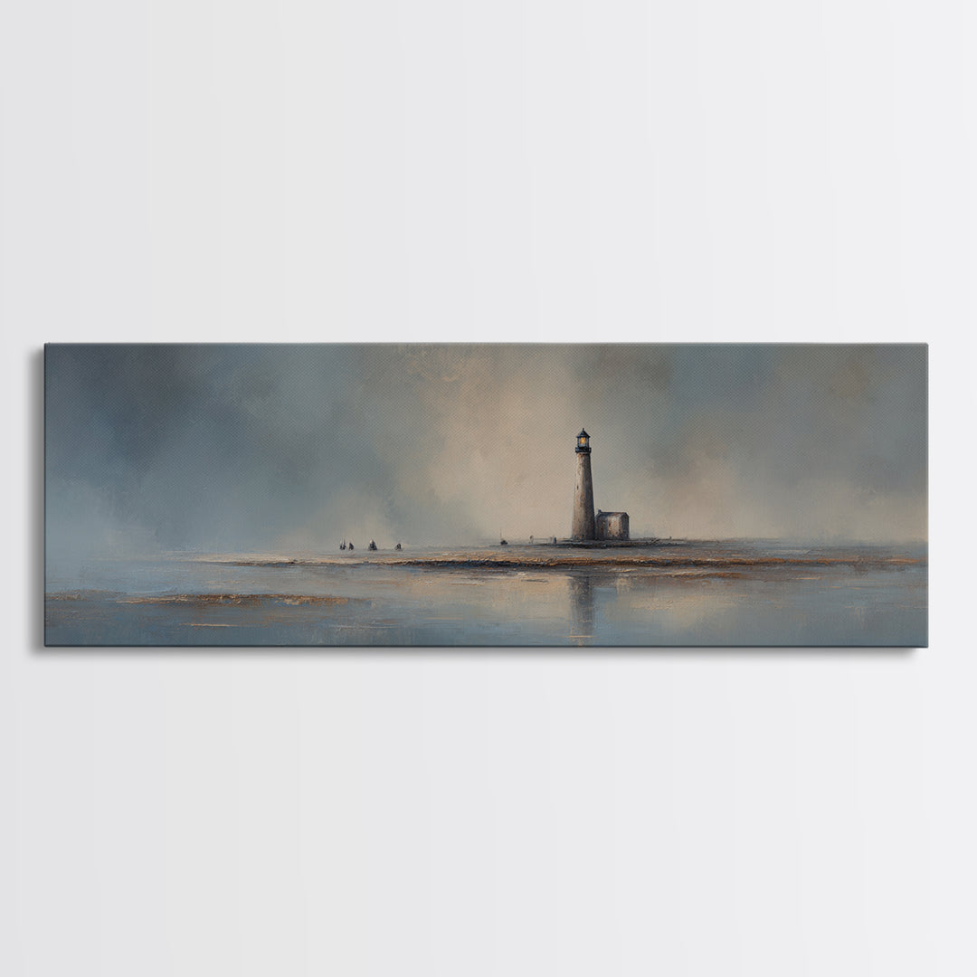 Stormy Landscape with Lighthouse as Guidance Metaphor Canvas Print, Law Office Art, Gallery Decor, Office Decor, Counsel, LOA-3x1-99
