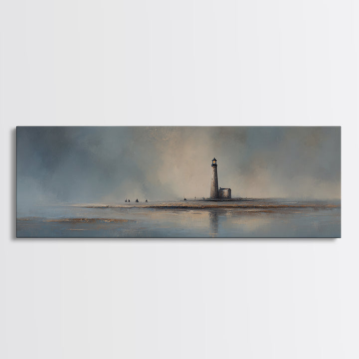 Stormy Landscape with Lighthouse as Guidance Metaphor Canvas Print, Law Office Art, Gallery Decor, Office Decor, Counsel, LOA-3x1-99