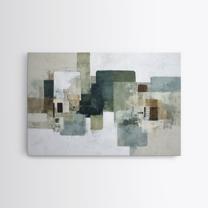 Deep Green and Walnut Toned Abstract Canvas Print, Law Office Art, Printable, Office Decor, Abstract Art, Counsel, LOA-3x2-1